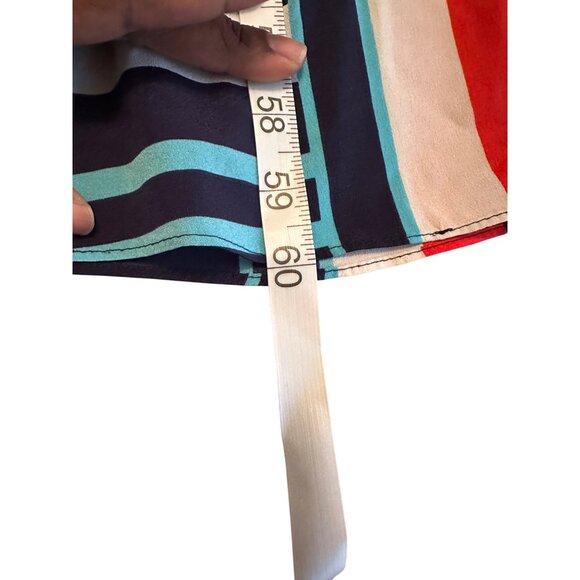 Eliza J Maxi Dress Women 12 Jersey Navy Red Geometric Flowy A-Line No SASH - Picture 9 of 9